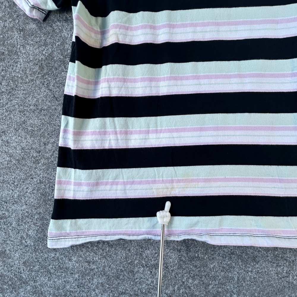 Guess Originals Crewneck T-Shirt Mens M White Black Striped Rogers Short Sleeve - Picture 3 of 16